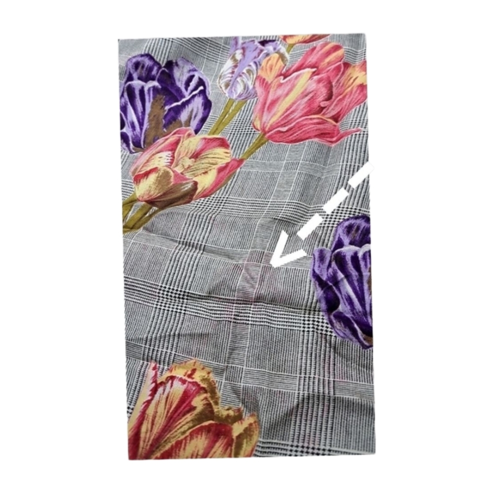 PERRY ELLIS ~ Scarf with Colorful Flowers Design - Picture 4 of 7